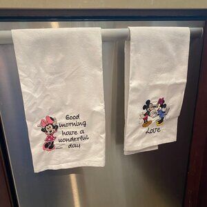 Disney- Micky and Minnie embroidered dish towels